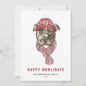 フェスティバルウォーターカラーピットブルハッピーハウリデイ シーズンカード (正面)