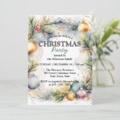 フェスティバルウォーターカラーホリデーリースクリスマスパーティー 招待状 (スタンド正面)