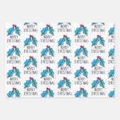 フェスティバルウォーターカラーホリーベリークリスマス ラッピングペーパーシート (正面3)