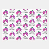 フェスティバルウォーターカラーホリーベリークリスマス ラッピングペーパーシート (正面2)