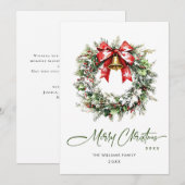 フェスティバルウォーターカラーホリーベリーパインリース シーズンカード (正面/裏面)