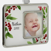 フェスティバルウォーターカラーホリー シルバープレートフレームオーナメント (右)