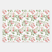 フェスティバルウォーターカラーホリー&ベリークリスマス ラッピングペーパーシート (正面3)