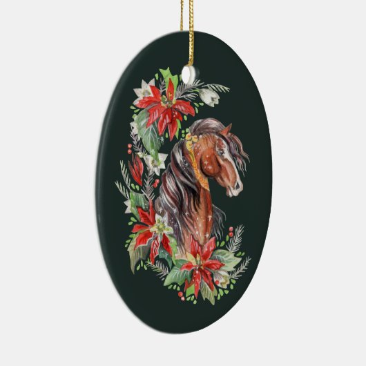 フェスティバルウォーターカラーホースエクエストランクリスマス セラミックオーナメント (右)