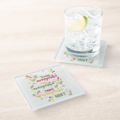 フェスティバルウォーターカラーマルガリータスクエア ガラスコースター (アングル)