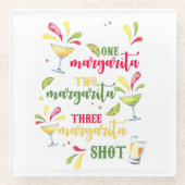 フェスティバルウォーターカラーマルガリータスクエア ガラスコースター (正面)