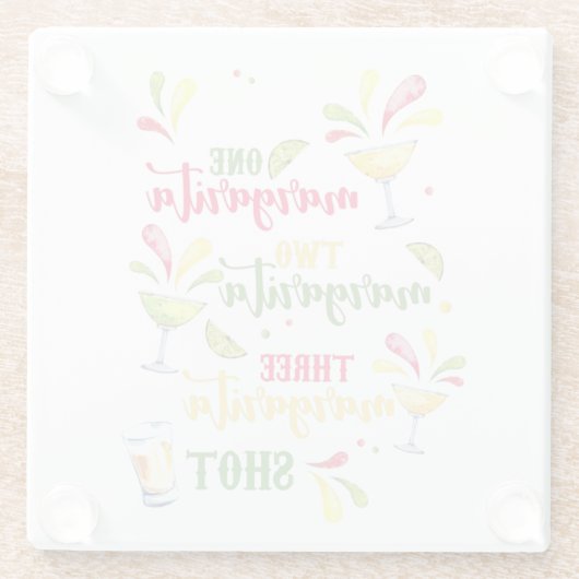 フェスティバルウォーターカラーマルガリータスクエア ガラスコースター (裏面)