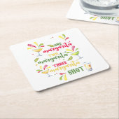 フェスティバルウォーターカラーマルガリータ スクエアペーパーコースター (アングル)