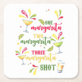 フェスティバルウォーターカラーマルガリータ スクエアペーパーコースター (正面)