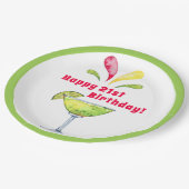 フェスティバルウォーターカラーマルガリータ | バースデー ペーパープレート (アングル)