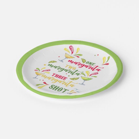 フェスティバルウォーターカラーマルガリータ ペーパープレート (アングル)
