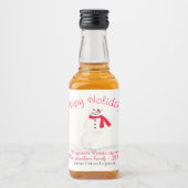 フェスティバルウォーターカラー雪だるまハッピーホリデイズミニ リキュールボトルラベル (正面)