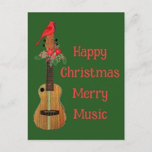 フェスティバルウクレレハッピークリスマスミュメリーージック シーズンポストカード (正面)