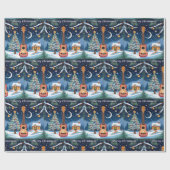 フェスティバルウクレレミュージカル楽器スノークリスマス ラッピングペーパー (フラット)