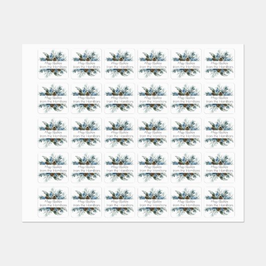 フェスティバルエバーグリーンクリスマスステッカーラベル ラベル (シート)