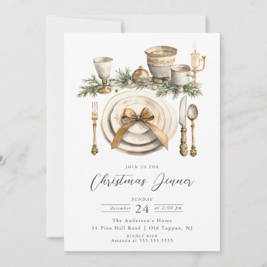 フェスティバルエレガンスクリスマスディナー招待状 招待状 (正面)