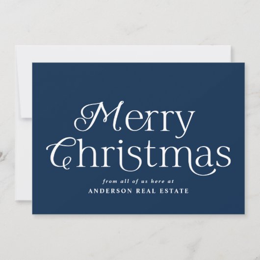 フェスティバルエレガンスネイビーメリークリスマスビジネス シーズンカード (正面)