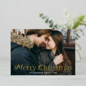 フェスティバルエレガンスメリークリスマスレッドフォト 箔シーズンカード (立ち正面)