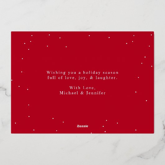 フェスティバルエレガンスレッドメリークリスマスノンフォト 箔シーズンカード (裏面)