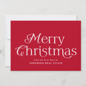 フェスティバルエレガンスレッドメリークリスマスビジネス シーズンカード (正面)