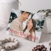 フェスティバルエレガンスレッドメリークリスマスフォト シーズンカード