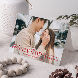 フェスティバルエレガンスレッドメリークリスマスフォト シーズンカード