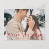 フェスティバルエレガンスレッドメリークリスマスフォト シーズンポストカード (正面)