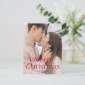 フェスティバルエレガンスレッドメリークリスマスフォト シーズンポストカード (スタンド正面)