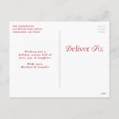 フェスティバルエレガンスレッドメリークリスマスフォト シーズンポストカード (裏面)