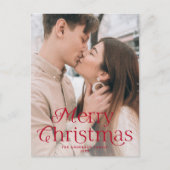 フェスティバルエレガンスレッドメリークリスマスフォト シーズンポストカード (正面)