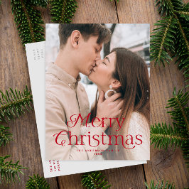 フェスティバルエレガンスレッドメリークリスマスフォト シーズンポストカード