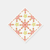 フェスティバルエレガンス：赤と金ゴールド星模様 スタンダードカクテルナプキン (角)