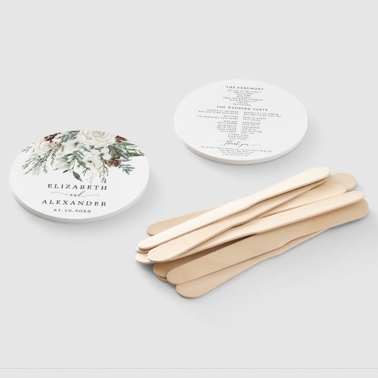 フェスティバルエレガントの冬のエバーグリーン結婚式 ハンドファン (組立なし)