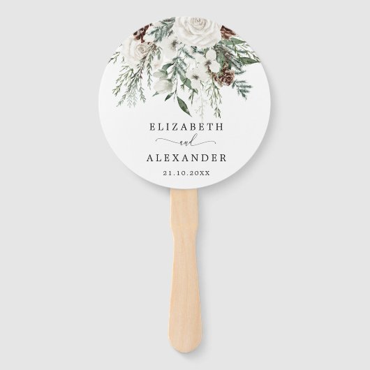 フェスティバルエレガントの冬のエバーグリーン結婚式 ハンドファン (正面)