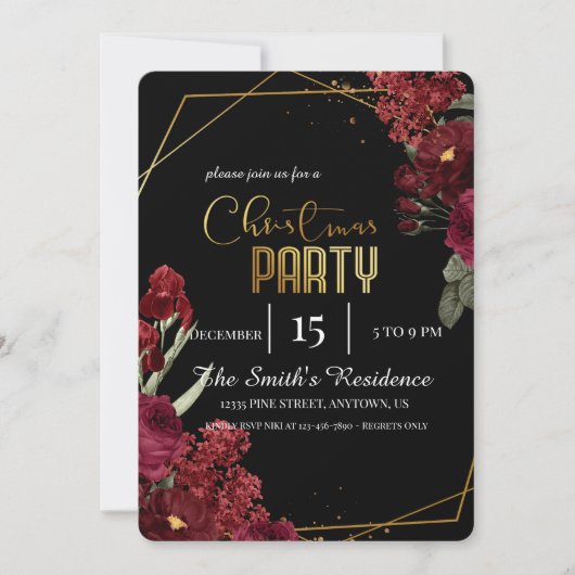 フェスティバルエレガントの花、魔法のクリスマスラインダー 招待状 (正面)