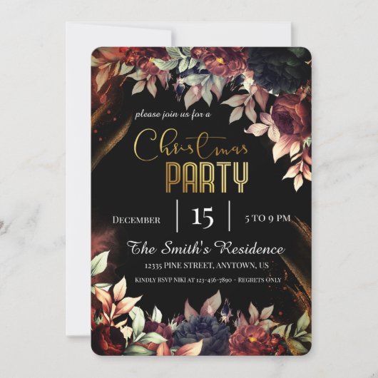 フェスティバルエレガントの花、魔法のクリスマスラインダー 招待状 (正面)