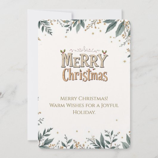 フェスティバルエレガントの葉とメリークリスマスカード。 招待状 (正面)