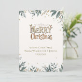 フェスティバルエレガントの葉とメリークリスマスカード。 招待状 (スタンド正面)