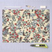 フェスティバルエレガントウォーターカラーレッドブルーベリーベージュ 薄葉紙 (クラフト)