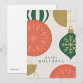 フェスティバルエレガントオーナメントホリデイグリーティングカード シーズンカード (正面/裏面)