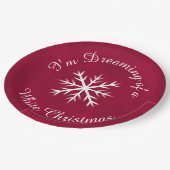 フェスティバルエレガントクランベリーホワイトホリデー ペーパープレート (アングル)