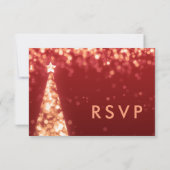 フェスティバルエレガントクリスマスウェディングRSVP金ゴールド 出欠カード (裏面)