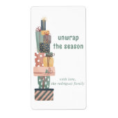 フェスティバルエレガントクリスマスギフトホリデーステッカー ラベル (正面)