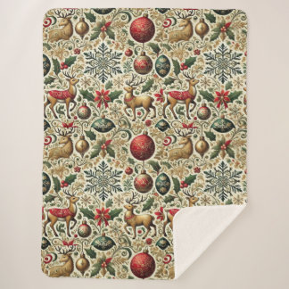 フェスティバルエレガントクリスマスシェルパブランケット シェルパブランケット