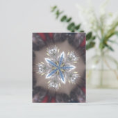 フェスティバルエレガントクリスマススターシャイニーブルーホワイト シーズンポストカード (スタンド正面)