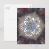 フェスティバルエレガントクリスマススターシャイニーブルーホワイト シーズンポストカード (正面/裏面)