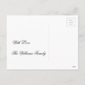 フェスティバルエレガントクリスマススターシャイニーブルーホワイト シーズンポストカード (裏面)