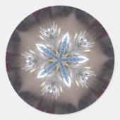 フェスティバルエレガントクリスマススターシャイニーブルーホワイト ラウンドシール (正面)
