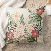 フェスティバルエレガントクリスマスポインセティアホリデイ クッション (ブランケット)