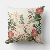 フェスティバルエレガントクリスマスポインセティアホリデイ クッション (正面)